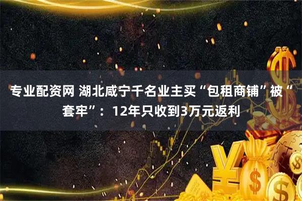 专业配资网 湖北咸宁千名业主买“包租商铺”被“套牢”：12年只收到3万元返利